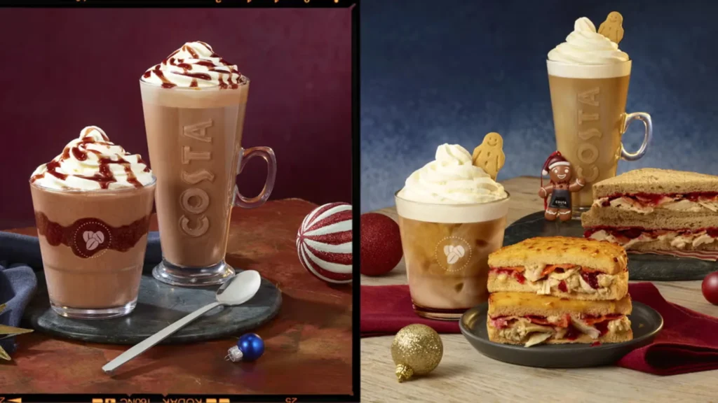 Costa Christmas menu 2025